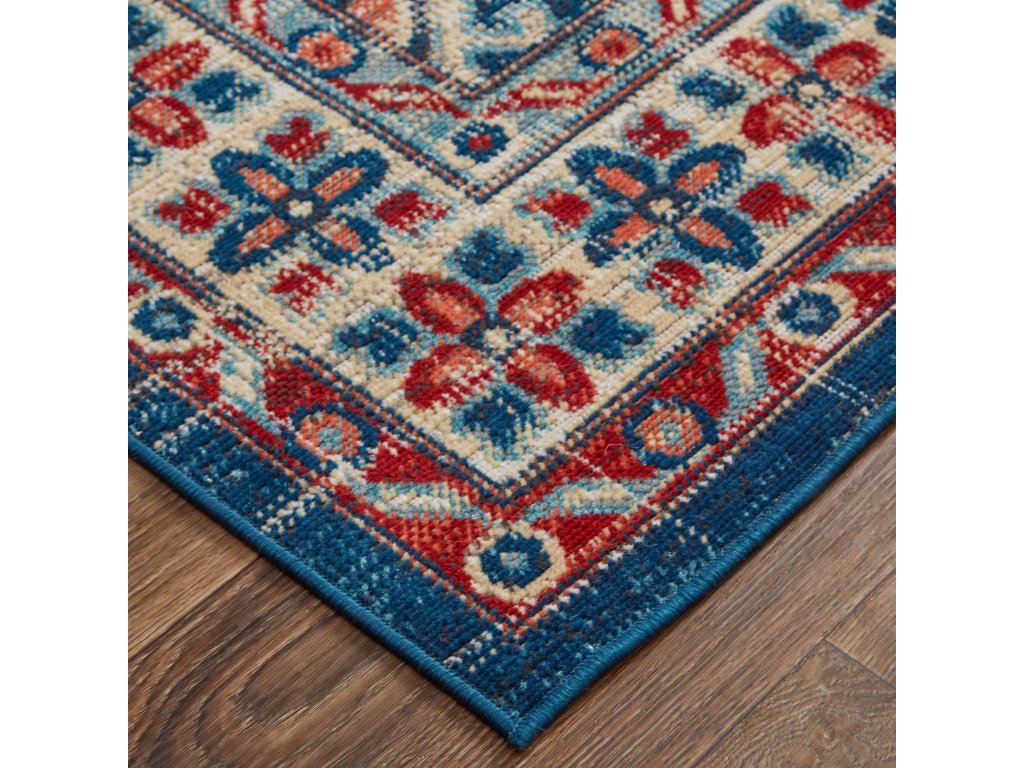 Nolan Transitional Oriental, Blue/Red/Ivory, 12'-10" x 15' Runner Rug - image 2