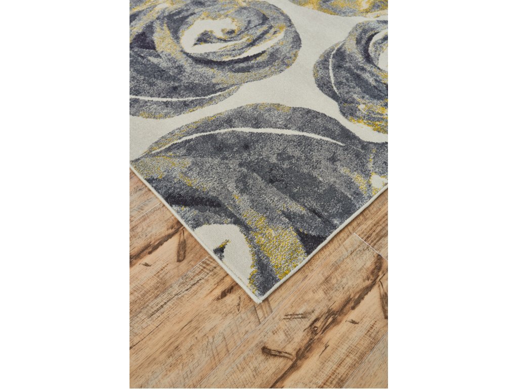 Bleecker Modern Floral and Botanical, Gray/Ivory/Yellow, 10' x 13'-2" Area Rug - image 1