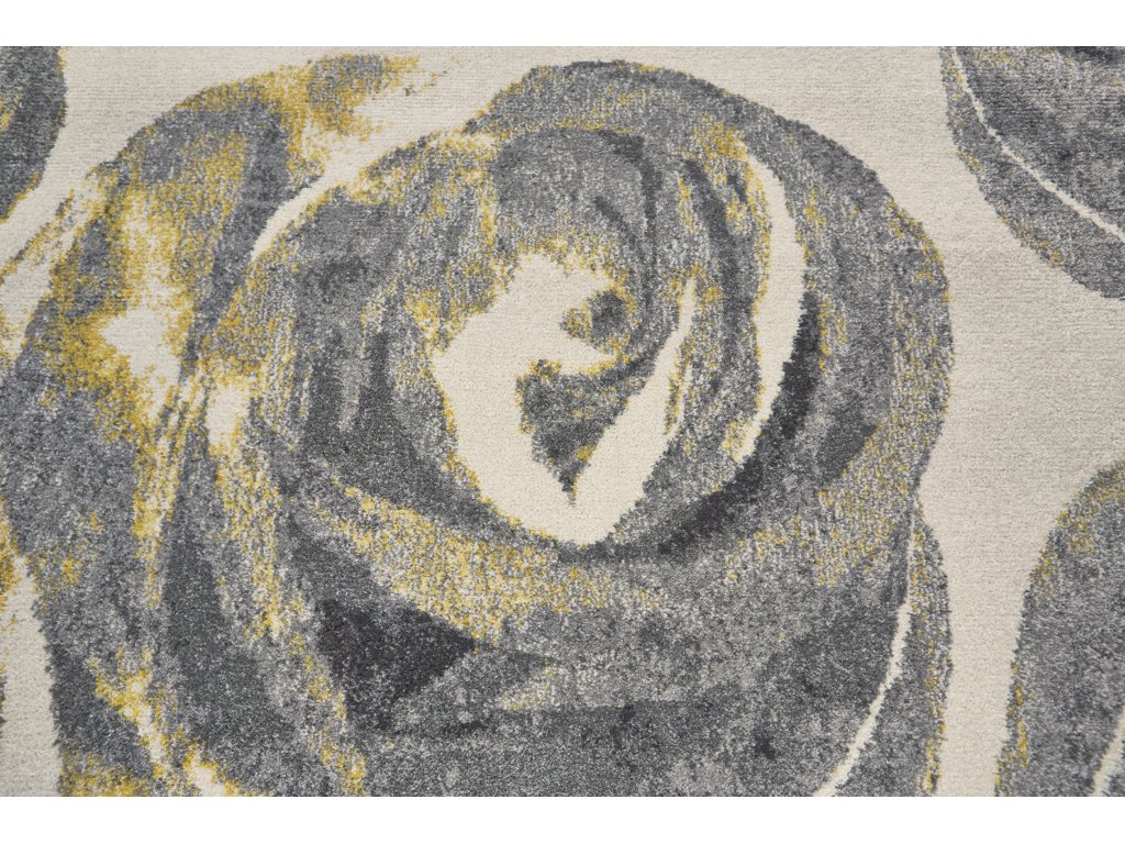 Bleecker Modern Floral and Botanical, Gray/Ivory/Yellow, 10' x 13'-2" Area Rug - image 2