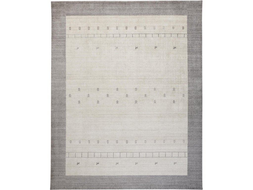 Legacy Transitional Bordered, Ivory/Gray, 2' x 3' Accent Rug - main image