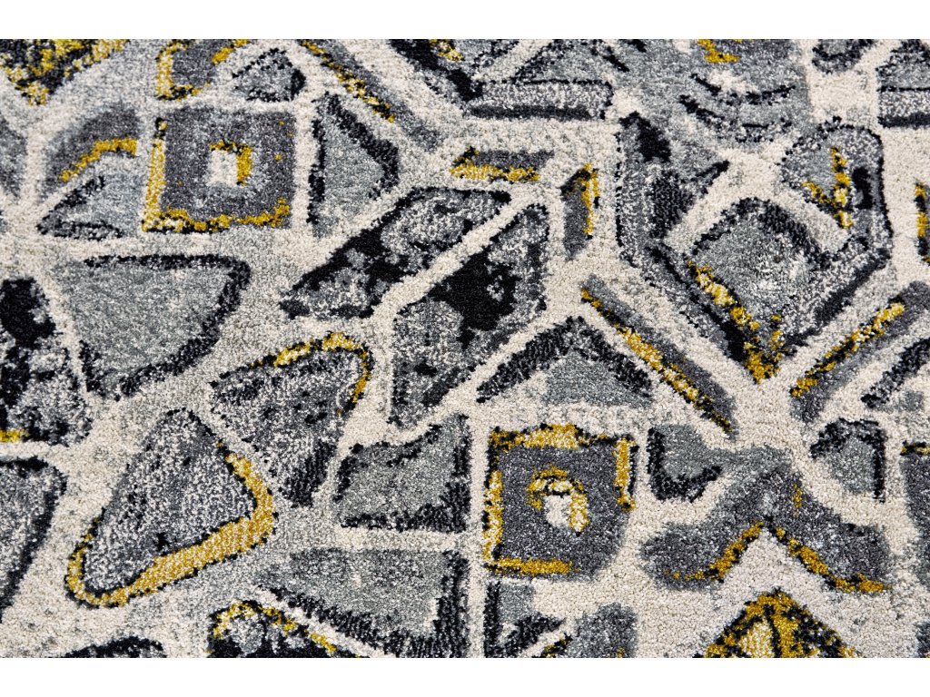 Bleecker Modern Abstract, Gray/Black/Yellow, 10' x 13'-2" Area Rug - image 3