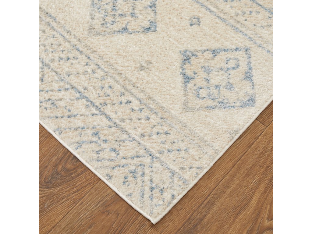 Camellia Transitional Geometric, Ivory/Blue, 4'-3" x 6'-3" Accent Rug - image 4