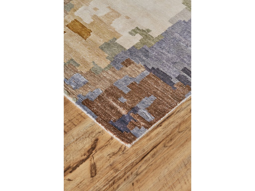 Adira Modern Watercolor, Silver/Green/Gold, 7'-9" x 9'-9" Area Rug - image 1