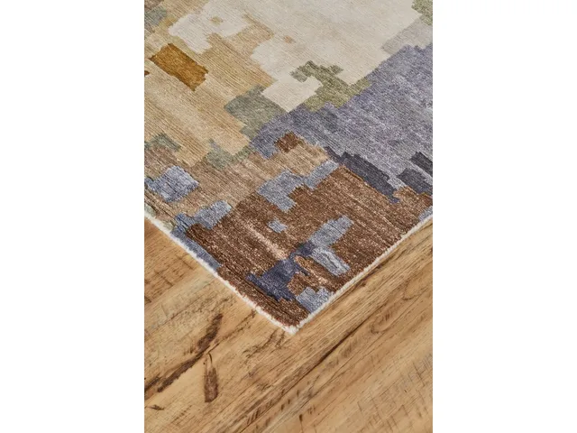 Adira Modern Watercolor, Silver/Green/Gold, 7'-9" x 9'-9" Area Rug - Alternative View