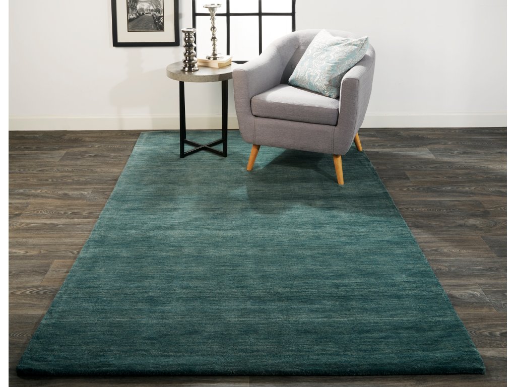 Luna Modern Solid, Green/Blue, 8' x 11' Area Rug - image 1