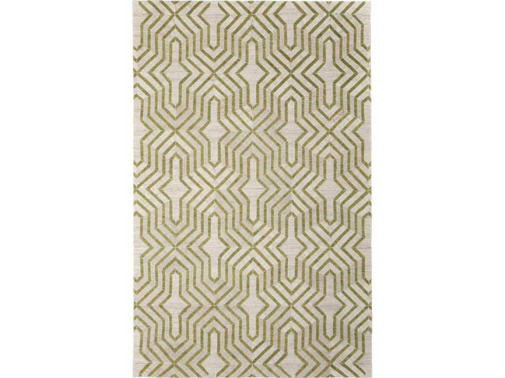 Bermuda II Transitional Geometric, Green/Ivory, 9' x 12' Area Rug - main image