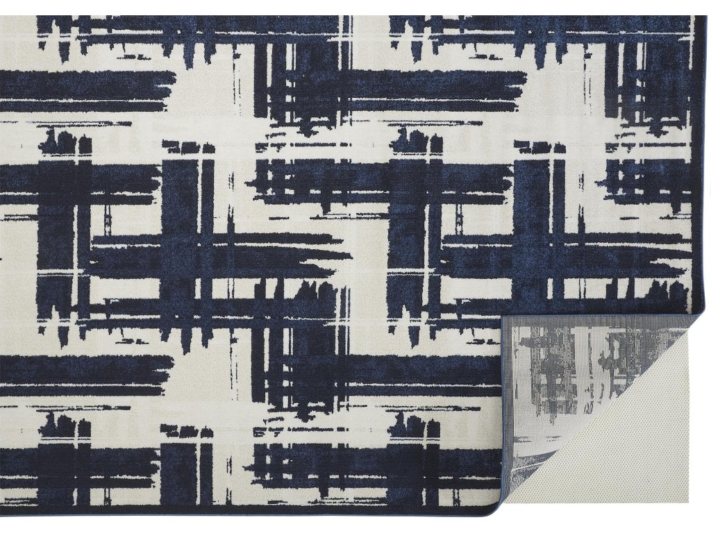 Remmy Transitional Abstract, Ivory/Blue, 5' x 8' Area Rug - image 3