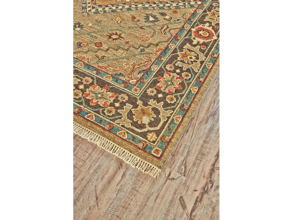 Goshen Traditional Oriental, Brown/Gold/Green, 2' x 3' Accent Rug - image 1