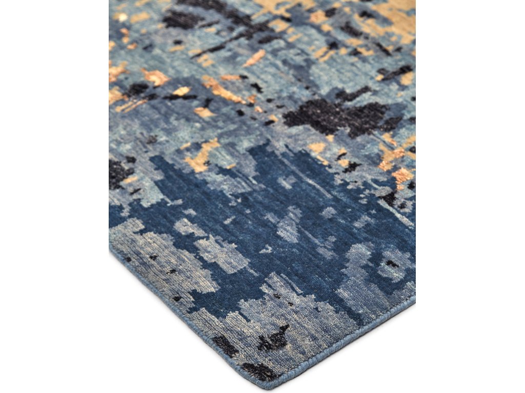 Lor Modern Watercolor, Blue/Tan/Ivory, 7'-9" x 9'-9" Area Rug - image 1