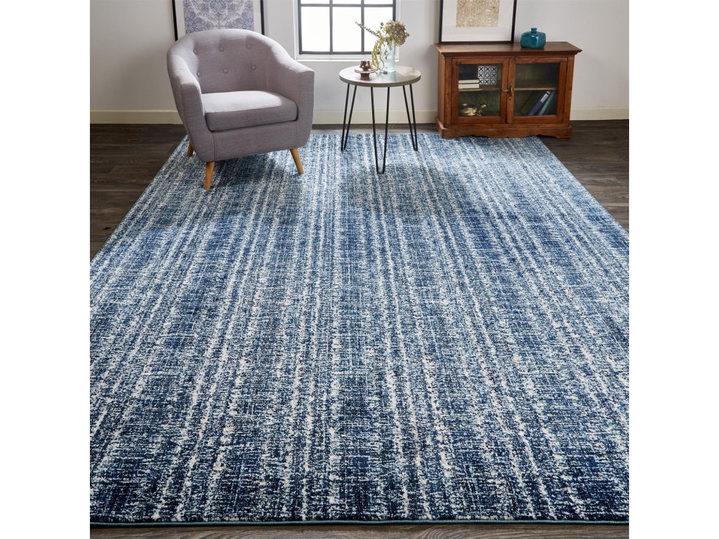 Remmy Transitional Solid, Blue/Ivory, 10' x 13'-2" Area Rug - image 1
