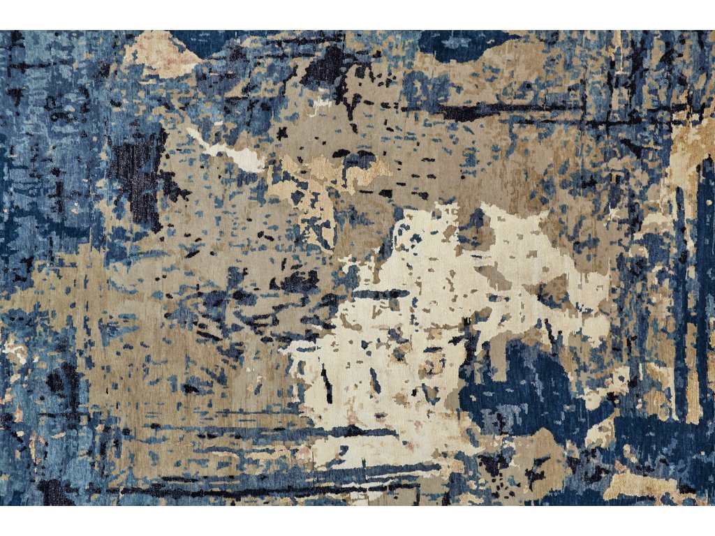 Lor Modern Watercolor, Blue/Tan/Ivory, 7'-9" x 9'-9" Area Rug - image 2