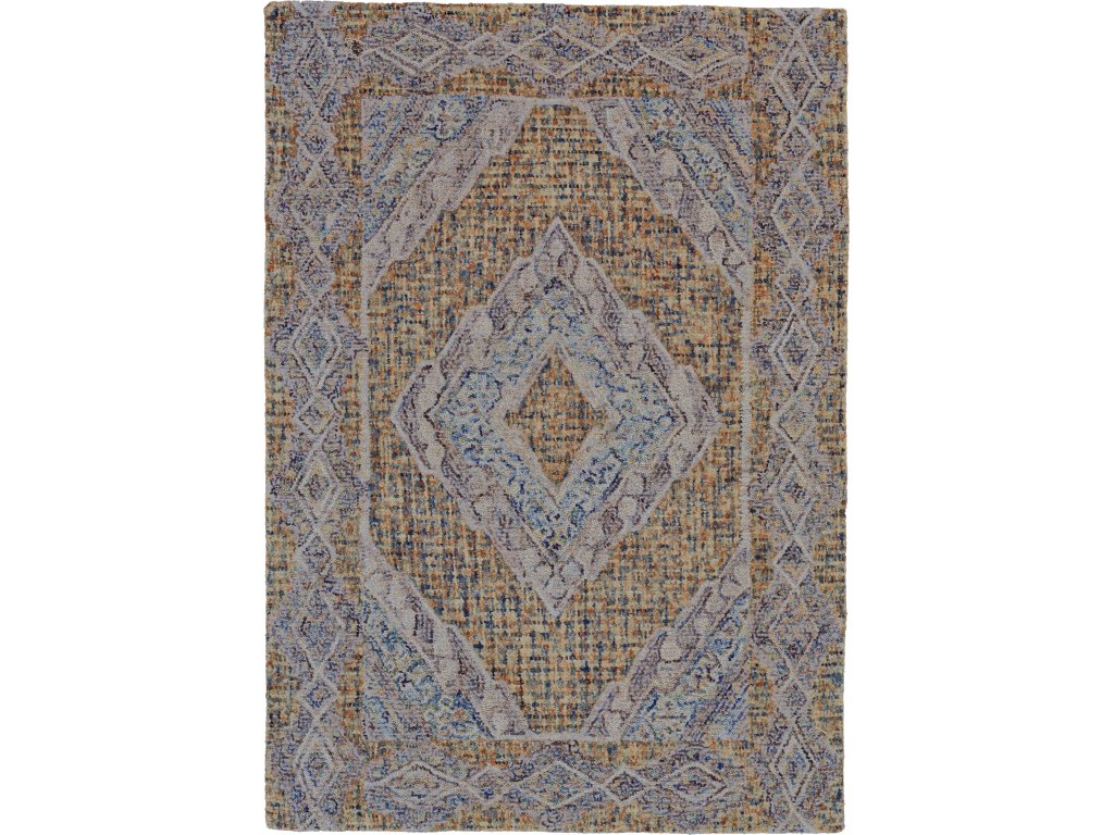 Isleta Transitional Diamond, Blue/Gray/Yellow, 9'-6" x 13'-6" Area Rug - main image