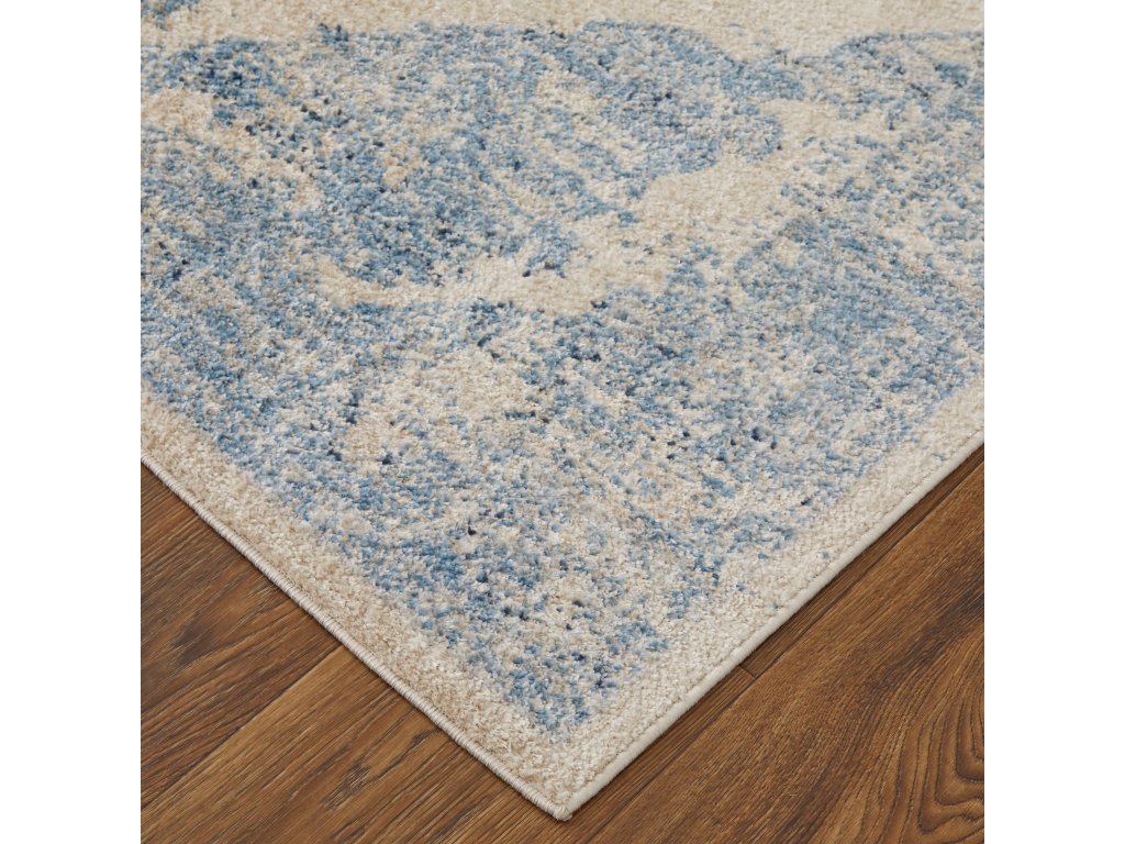 Camellia Transitional Medallion, Blue/Ivory, 5' x 7'-6" Area Rug - image 4