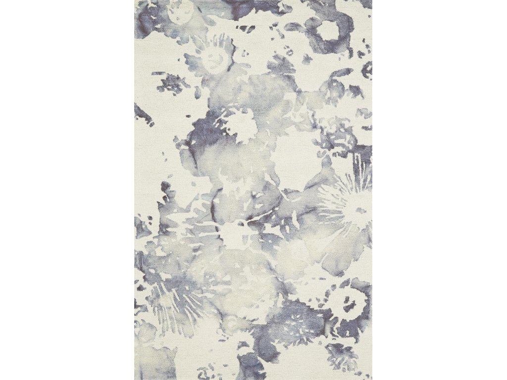 Lorrain Modern Abstract, Ivory/Gray/Blue, 2' x 3' Accent Rug - main image