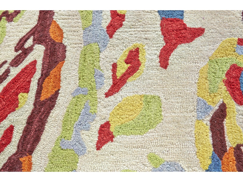 Liana Transitional Abstract, Red/Green/Ivory, 12' x 15' Area Rug - image 3