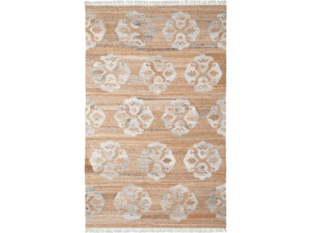 Beckett Transitional Damask, Tan/Ivory/Orange, 5' x 8' Area Rug