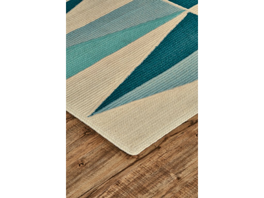 Clare Transitional Geometric, Blue/Green/Ivory, 8' x 11' Area Rug - image 1