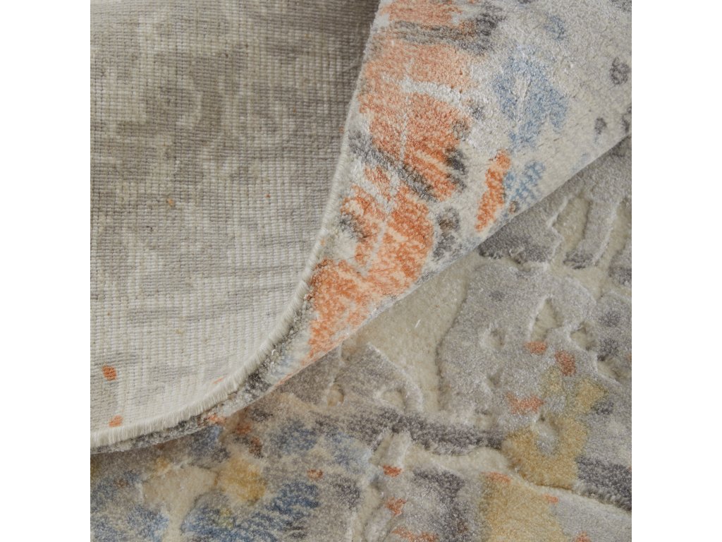 Braden Modern Abstract, Gray/Orange/Tan, 8' x 10' Area Rug - image 5