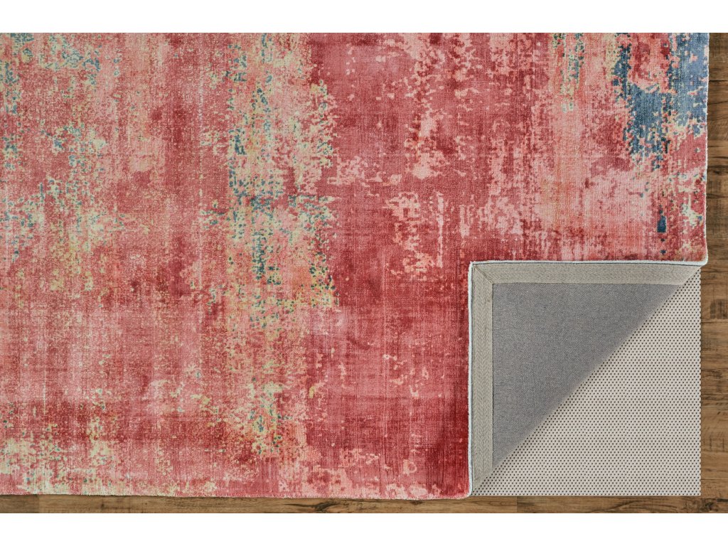 Emory Modern Abstract, Red/Blue/Pink, 2' x 3' Accent Rug - image 3
