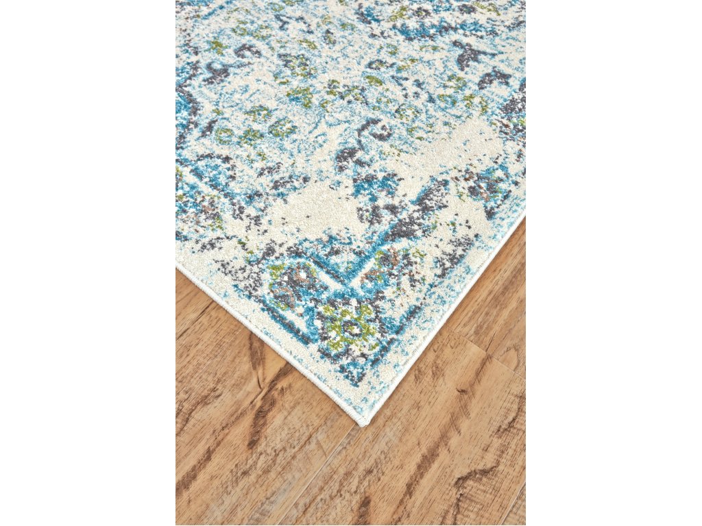 Harlow Modern Floral and Botanical, Ivory/Blue/Green, 1'-8" x 2'-10" Accent Rug - image 2