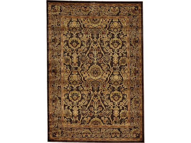 Saphir Traditional Oriental, Brown/Gold/Tan, 9'-8" x 12'-7" Area Rug