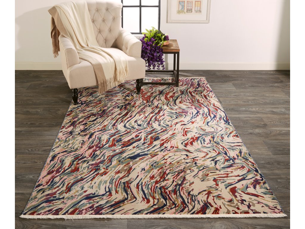 Torina Modern Abstract, Blue/Purple/Ivory, 9'-6" x 12'-7" Area Rug - image 1
