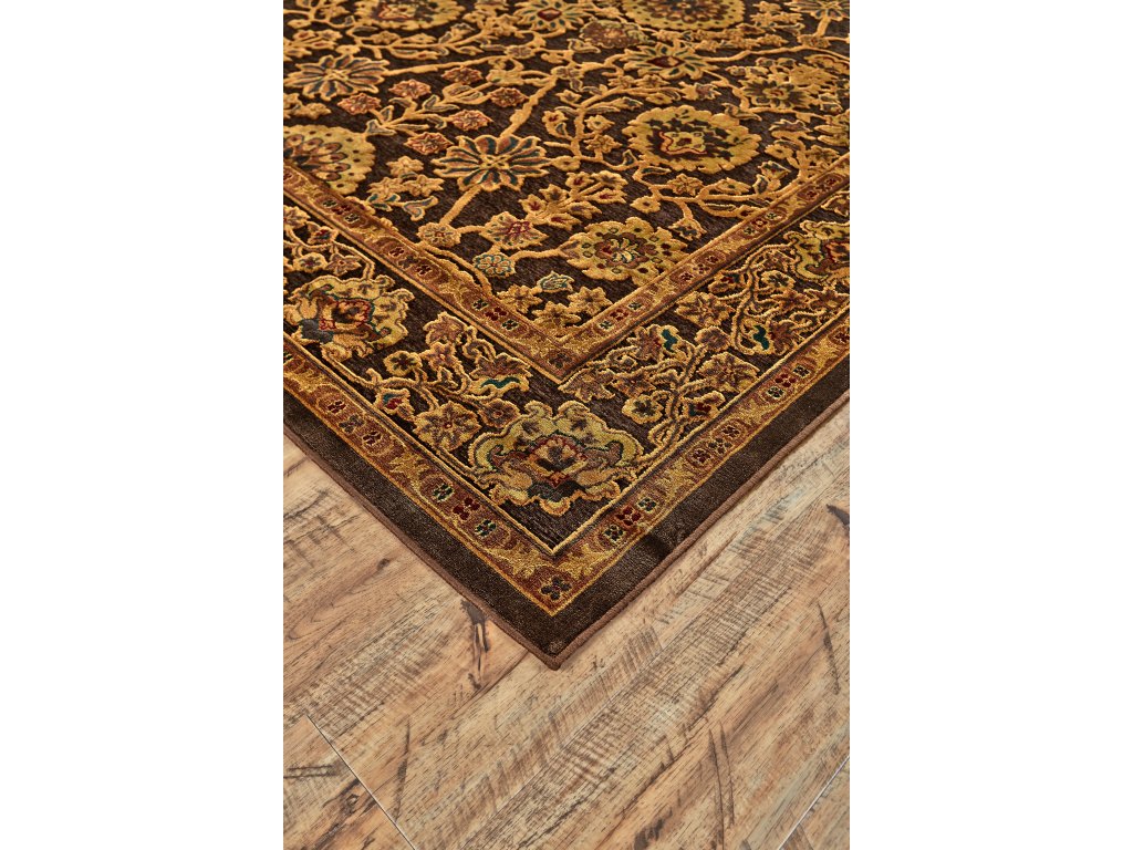 Saphir Traditional Oriental, Brown/Gold/Tan, 9'-8" x 12'-7" Area Rug - image 1