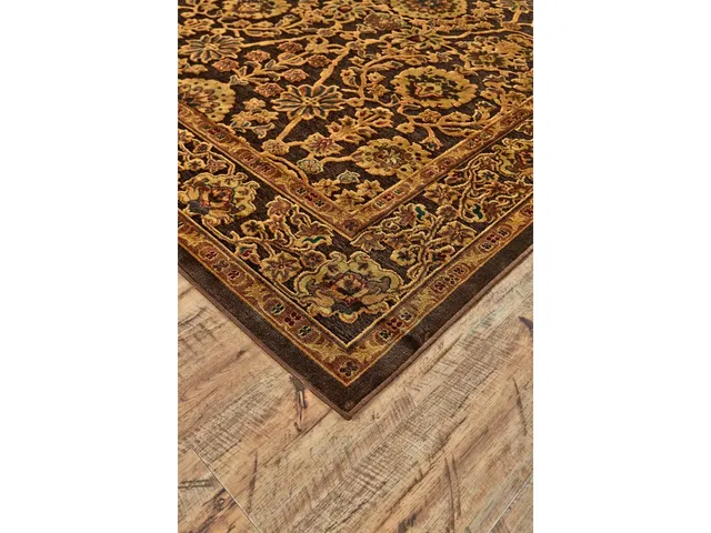 Saphir Traditional Oriental, Brown/Gold/Tan, 9'-8" x 12'-7" Area Rug - Alternative View