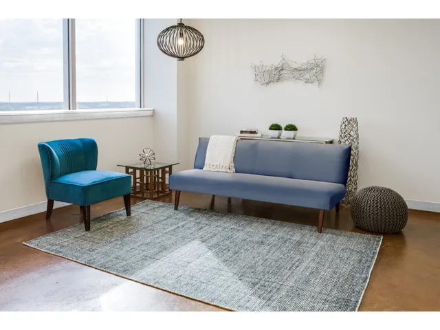 Burke Modern Abstract, Blue/Gray, 9'-6" x 13'-6" Area Rug - Alternative View