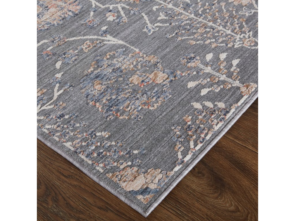 Thackery Transitional Floral and Botanical, Gray/Ivory/Tan, 5' x 6'-10" Area Rug - image 4