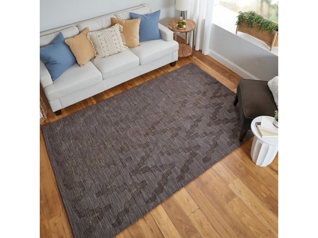 Soma Transitional Geometric, Brown, 9'-6" x 13'-6" Area Rug - image 1