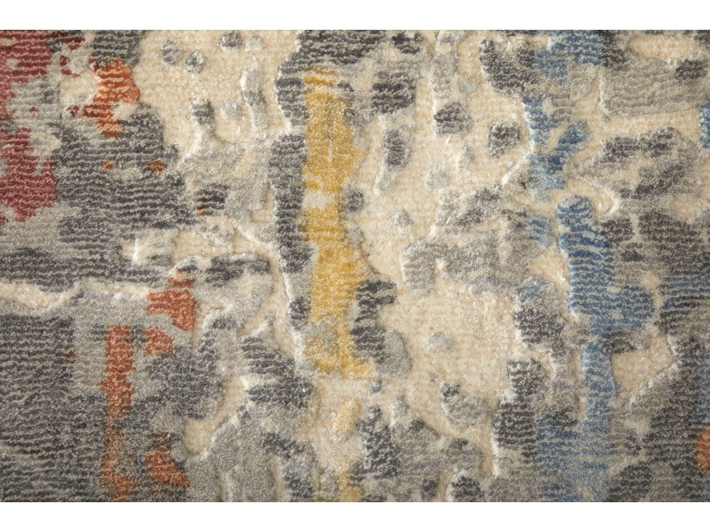Braden Modern Abstract, Gray/Orange/Tan, 8' x 10' Area Rug - image 4