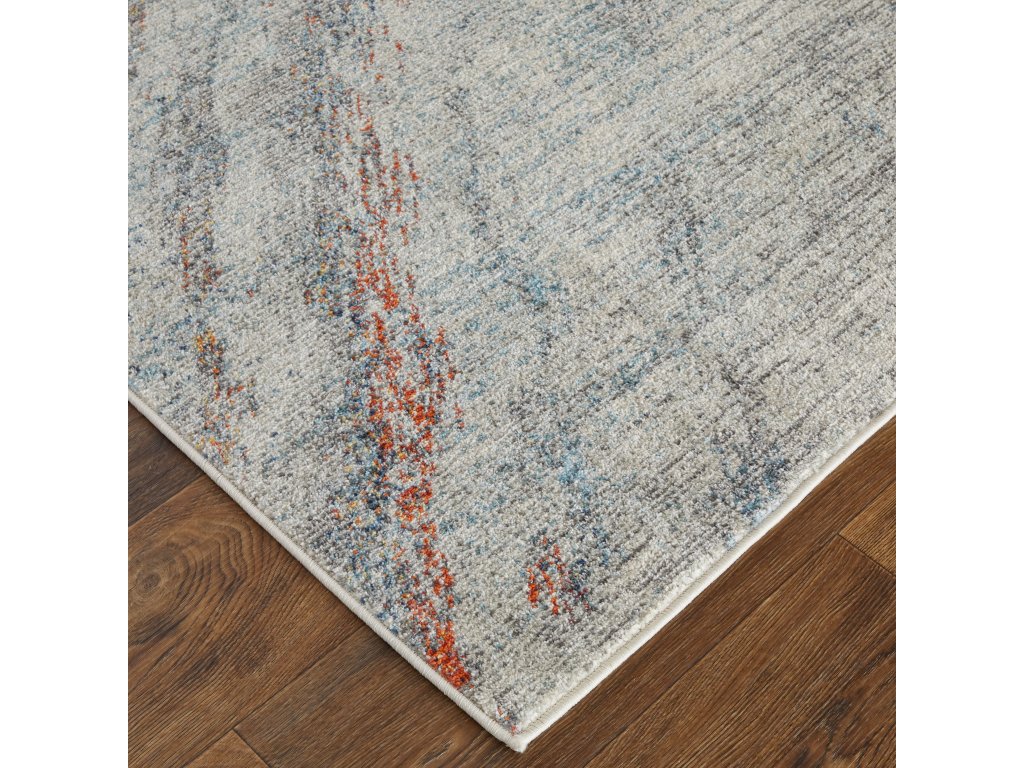 Edgemont Modern Abstract, Ivory/Orange/Blue, 10' x 14' Area Rug - image 4