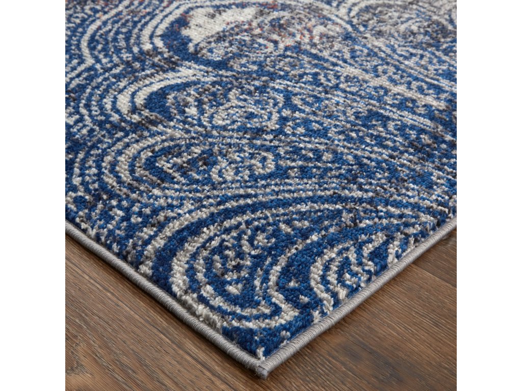 Bellini Transitional Damask, Taupe/Blue/Ivory, 9'-2" x 12'-4" Area Rug - image 2