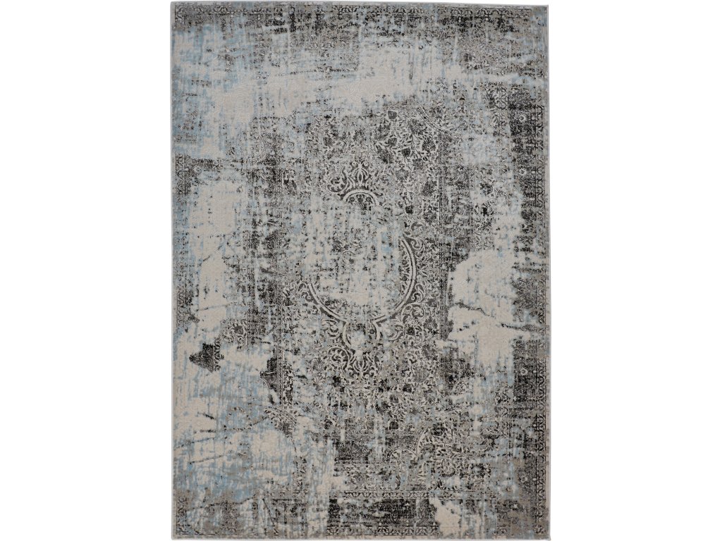 Prasad Modern Distressed, Gray/Blue/Ivory, 1'-8" x 2'-10" Accent Rug - main image
