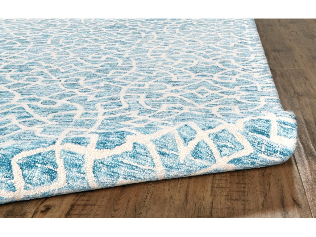 Rhett Transitional Geometric, Blue/Ivory, 5' x 8' Area Rug - image 4