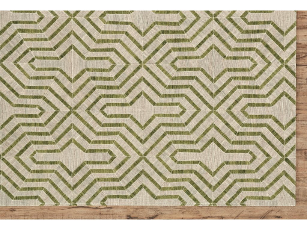 Bermuda II Transitional Geometric, Green/Ivory, 9' x 12' Area Rug - image 8