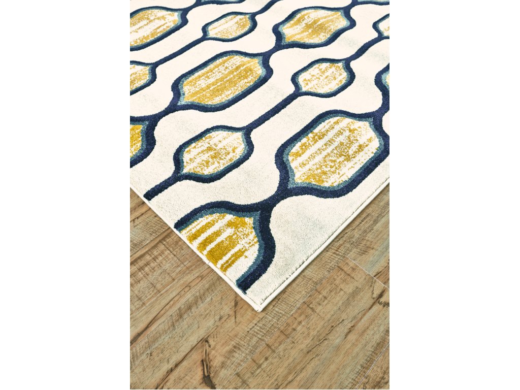 Brixton Modern Geometric, Ivory/Yellow/Blue, 10' x 13'-2" Area Rug - image 1