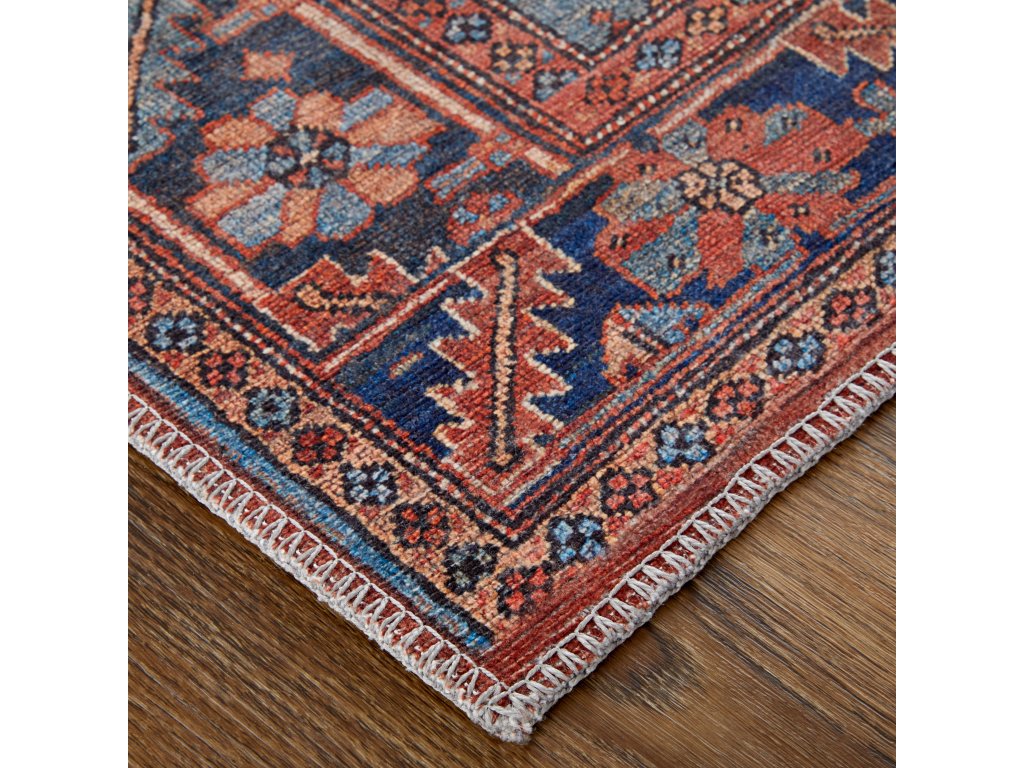 Rawlins Transitional Medallion, Red/Tan/Blue, 5'-3" x 7'-6" Area Rug - image 4
