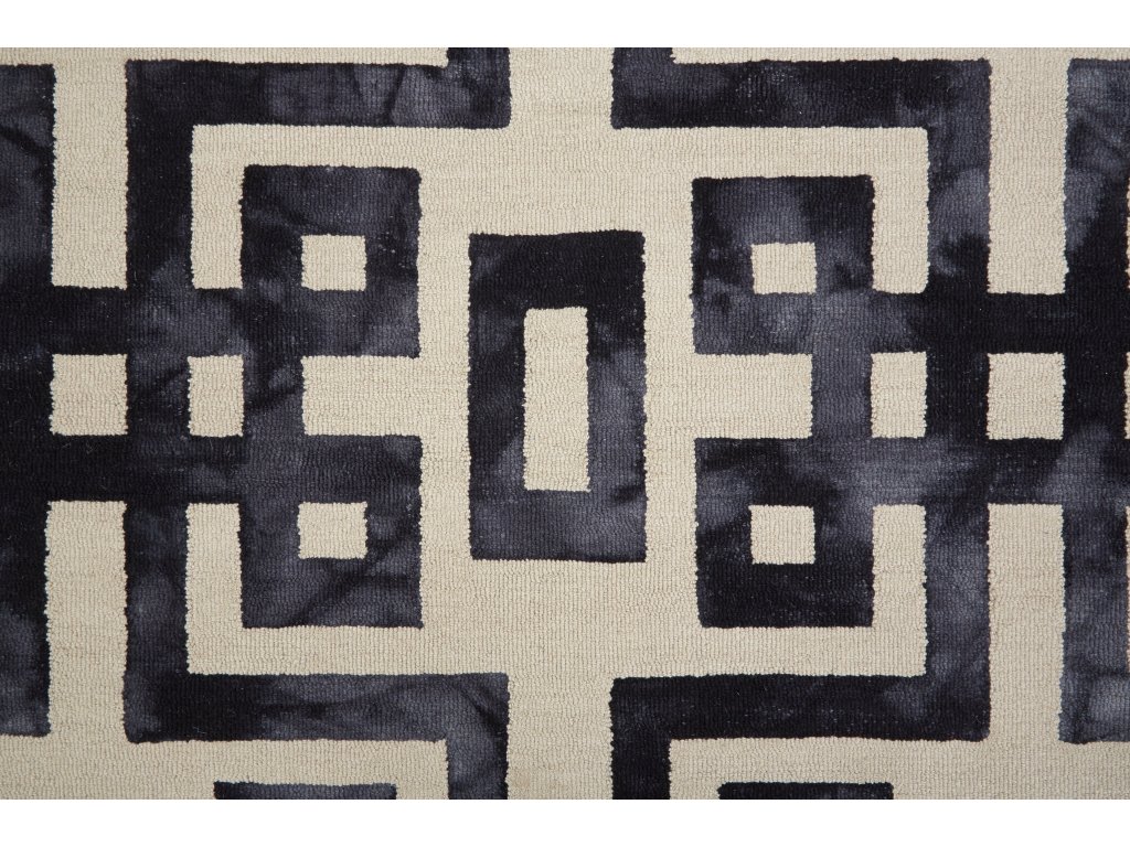 Lorrain Modern Geometric, Tan/Black, 3'-6" x 5'-6" Accent Rug - image 3