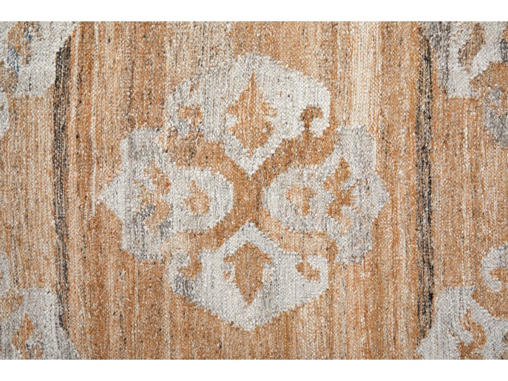 Beckett Transitional Damask, Tan/Ivory/Orange, 5' x 8' Area Rug - image 7