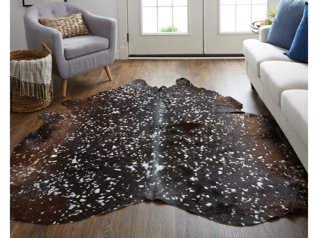 Ellyse Transitional Animal Print, Silver/Brown, Large Shaped Rug - image 1