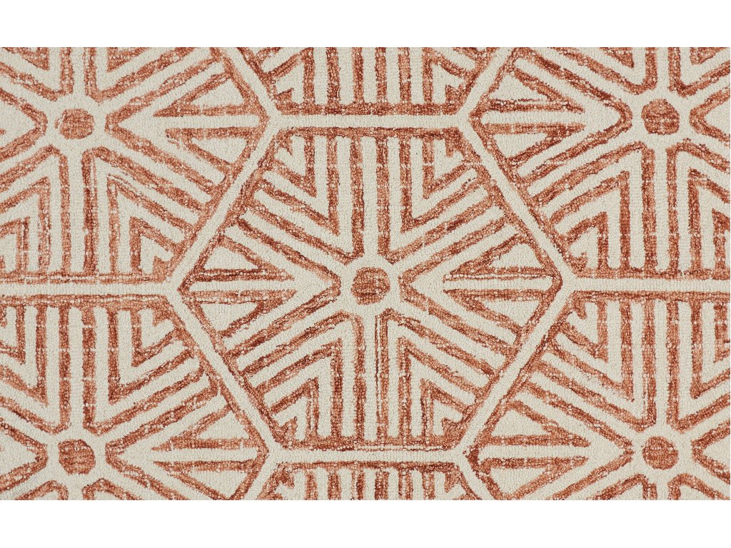 Rhett Transitional Geometric, Orange/Ivory, 5' x 8' Area Rug - image 2