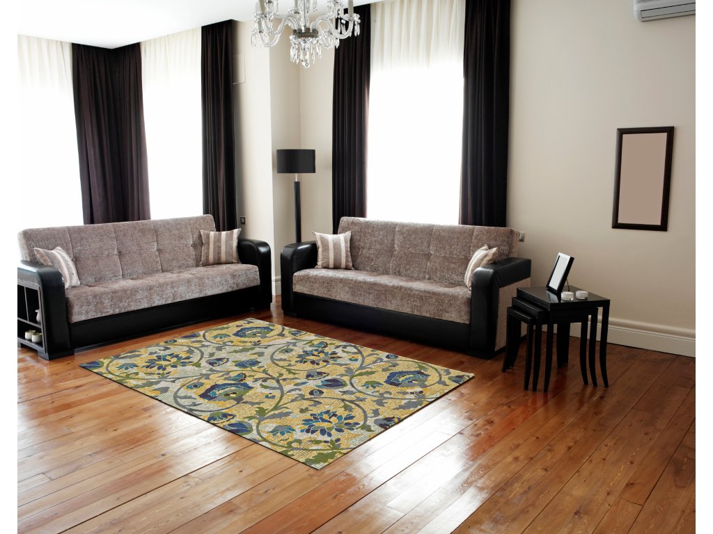 Brixton Modern Scroll, Ivory/Gold/Green, 10' x 13'-2" Area Rug - image 1
