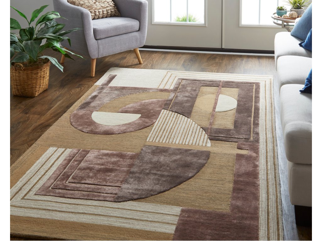 Nash Modern Geometric, Brown/Tan/Taupe, 5' x 8' Area Rug - image 2