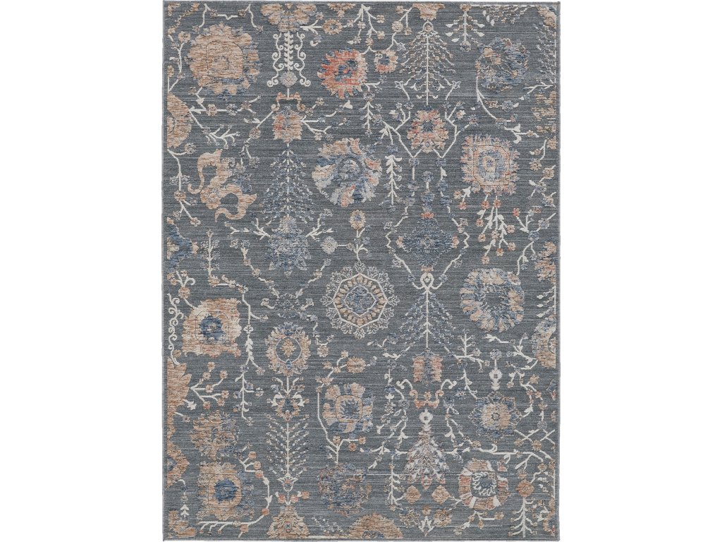 Thackery Transitional Floral and Botanical, Gray/Ivory/Tan, 5' x 6'-10" Area Rug - main image