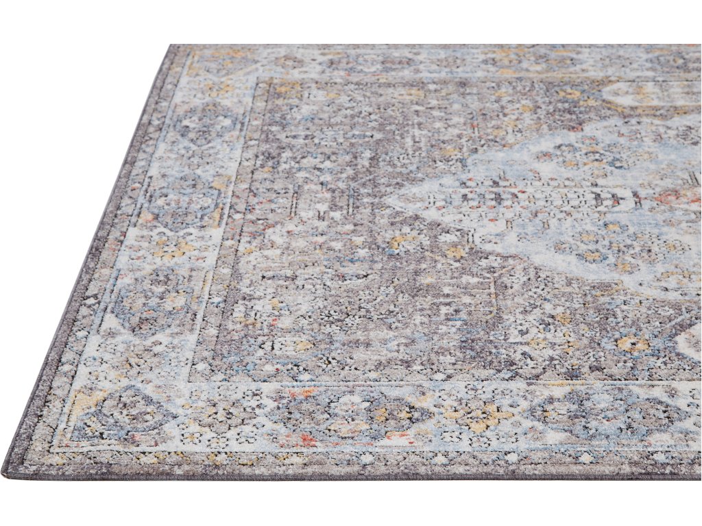 Armant Traditional Medallion, Gray/Blue/Gold, 2' x 3' Accent Rug - image 6