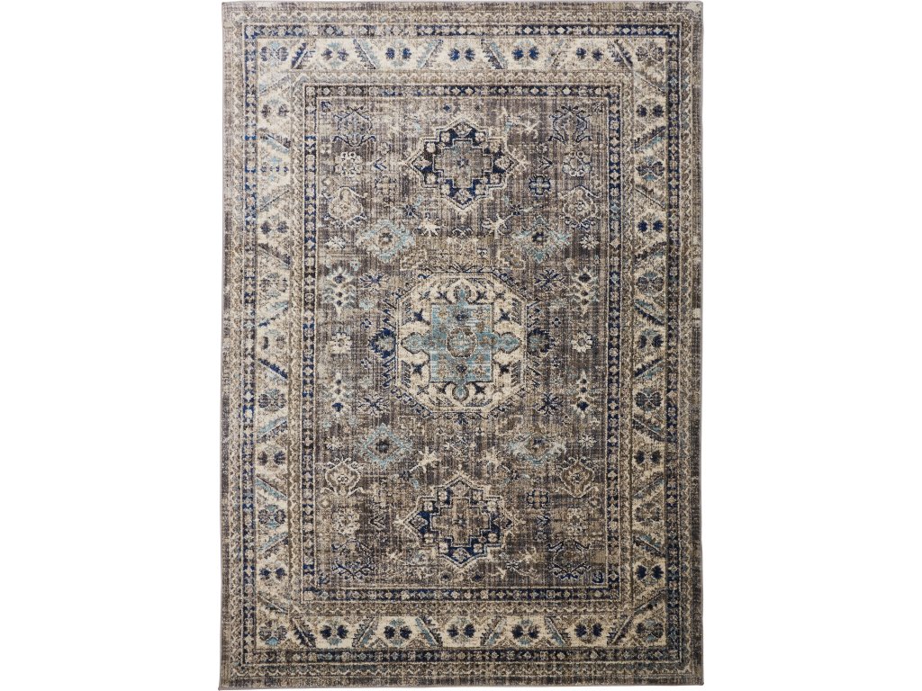 Bellini Transitional Medallion, Taupe/Gray/Blue, 7'-10" x 10'-10" Area Rug - main image