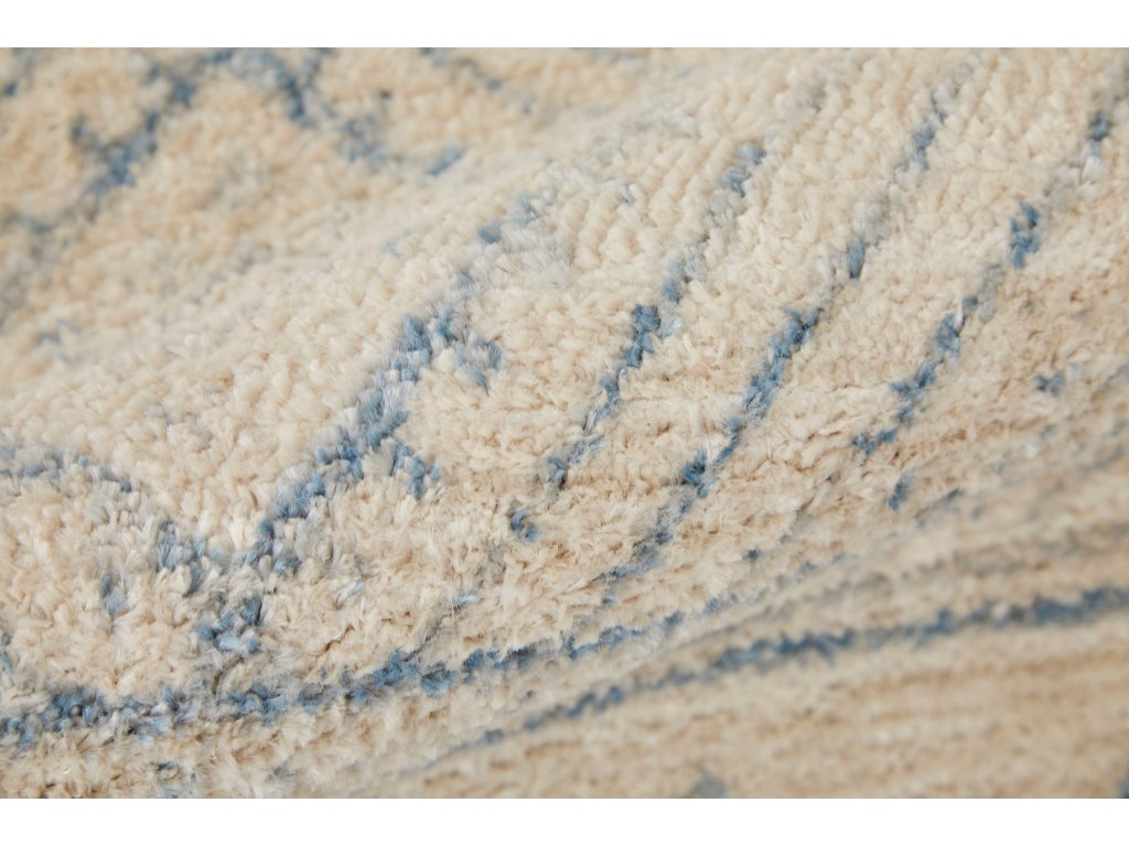 Camellia Transitional Geometric, Ivory/Blue, 4'-3" x 6'-3" Accent Rug - image 6