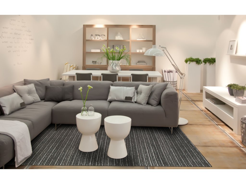 Morisco Transitional Stripes, Brown/Ivory, 5' x 8' Area Rug - image 1